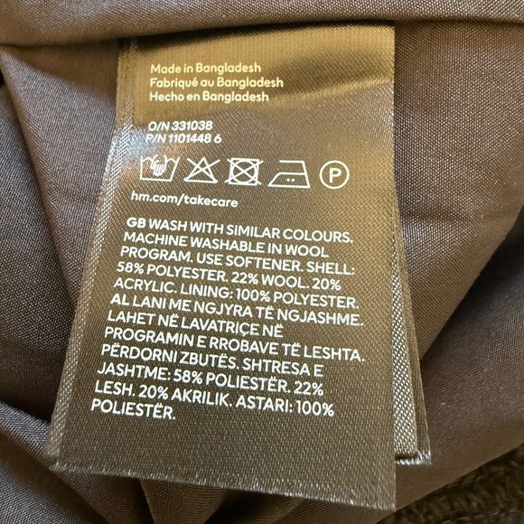 H&M Black Boucle Wool Blend Short Sleeve Mini Dress in Size XL - Picture 7 of 10